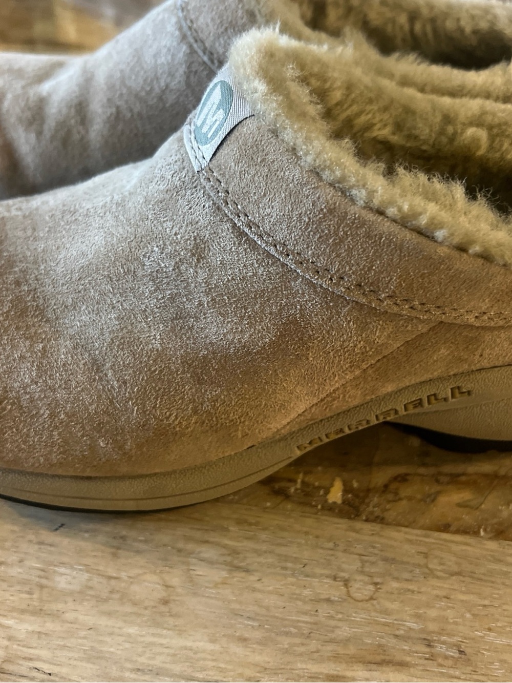 Merrell Women's Tan Suede Slip-On Clog Mules - Picture 7 of 12
